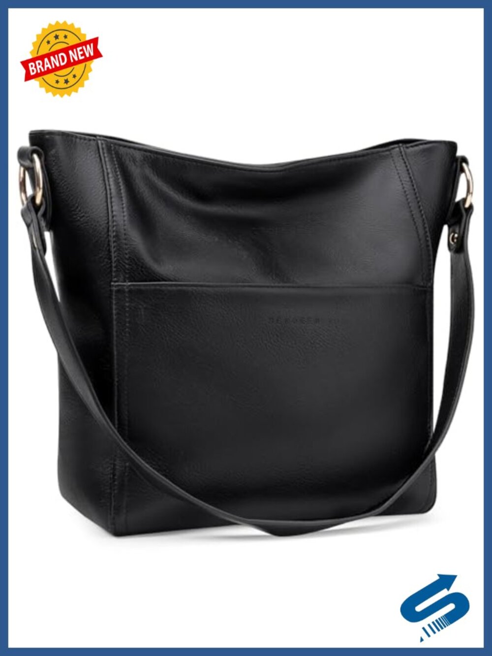 Women's Vegan Leather Crossbody Hobo Bag with Adjustable Strap